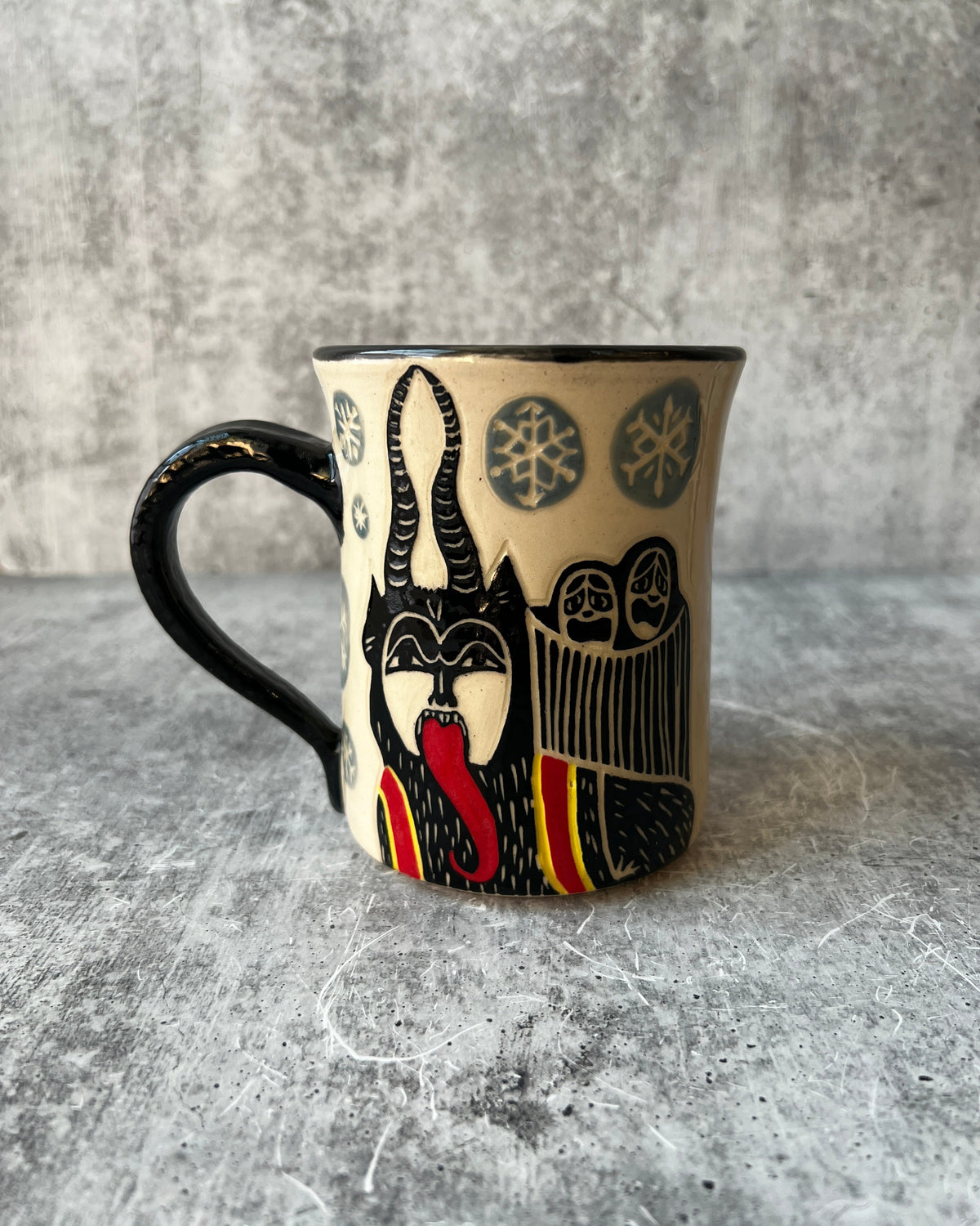 Krampus Mug with Snowflakes