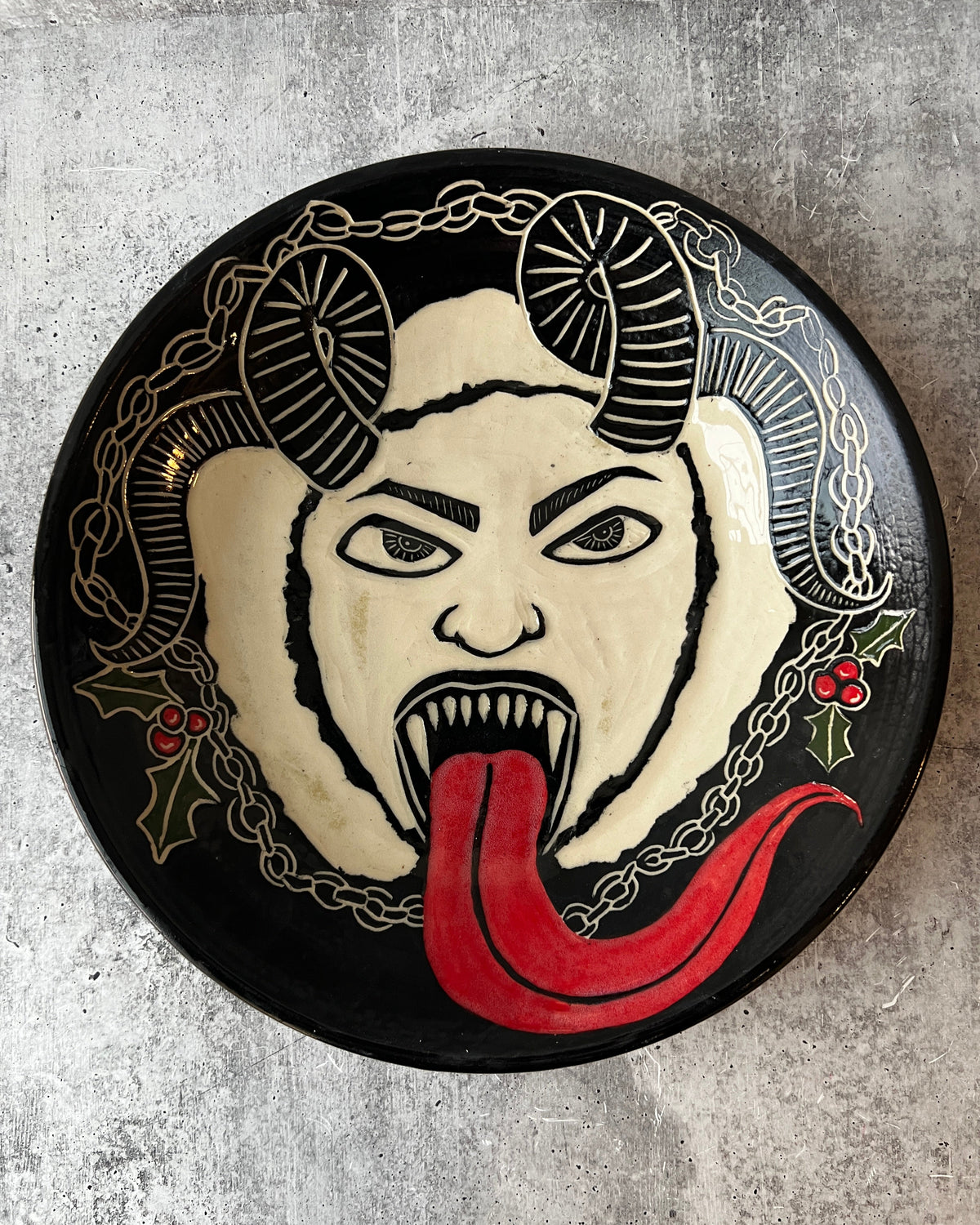 Discounted Large Lady Krampus Platter